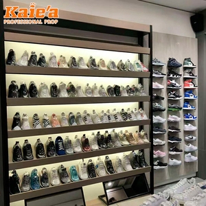 Cửa Hàng Thời Trang Thiết Kế Nội Thất Hiển Thị Tường Kệ Kim Loại Hệ Thống Tường Cho Quần Áo Giày Cửa Hàng Tường Hiển Thị Giá - Product Image 2