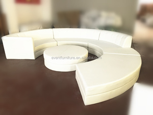 أريكة مقطعية حديثة وحدات من الجلد الاصطناعي الأبيض للشقق ومراكز التسوق - Product Image 6