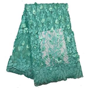 Beautiful Embroidery <strong>3d</strong> Flower <strong>Lace</strong> Fabric Beads Bridal Dress <strong>Net</strong> French <strong>Lace</strong> T07-2 - Product Image 3