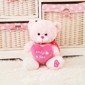 Orso <span class=keywords><strong>rosa</strong></span> all'ingrosso sveglio su ordinazione con i giocattoli della peluche <span class=keywords><strong>del</strong></span> <span class=keywords><strong>cuore</strong></span> per san valentino - Product Image 1