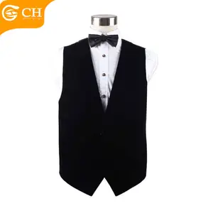 Latest Custom Brand School Style Black Velvet Waistcoat