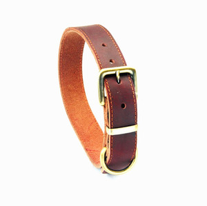 Grosir Tali Leher Asli Lembut Gesper Kulit Kuningan Tali Anjing dan Kerah - Product Image 3