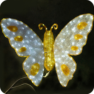 Ornamento de Natal em Acrílico em Forma de Borboleta com Luzes LED para Decoração de Natal ao Ar Livre - Product Image 5