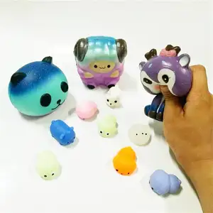 CE-zertifizierte Neuankömmling Niedlich duftende Kinder Squeeze Toys 3 Stück Jumbo Galaxy Squishy 7 Stück Animal Mochi Pack