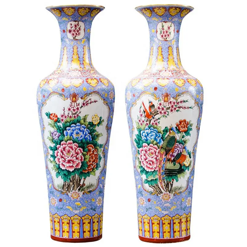Large Chinese Ceramic Floor Vases for Elegant Home Decor