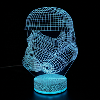 Offre Spéciale personnalisé nouveaux produits colorés 3d Illusion veilleuse chambre Table lampe à LED