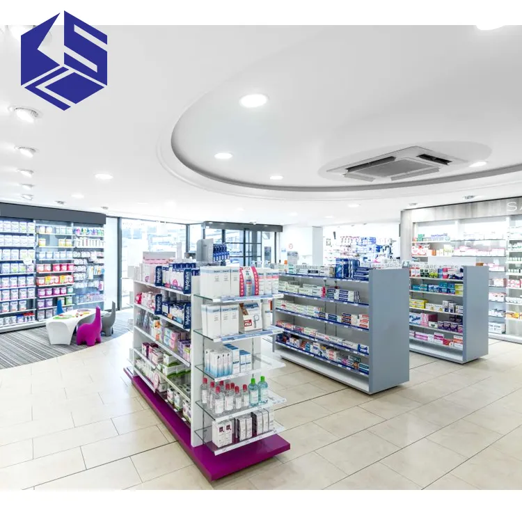 Présentoir médical de conception de meubles de magasin de pharmacie en gros