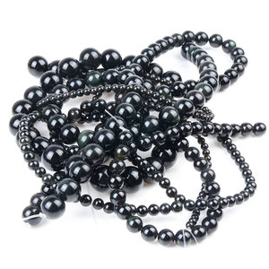 Naturale Nero Ossidiana Perline di Pietra Strand 4 6 <span class=keywords><strong>8</strong></span> 10 12mm per il Braccialetto Monili Che Fanno - Product Image 2