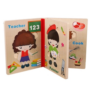 <span class=keywords><strong>Montessori</strong></span> 3d puzzle enfant cartoon book six pages of story Puzzle toy wooden intelligence on custom - Product Image 3