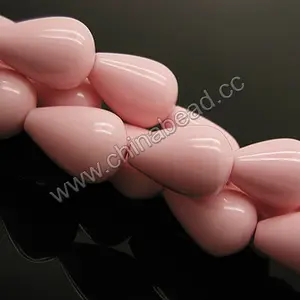 Smooth rounded teardrop light pink coral beads gemstone beads