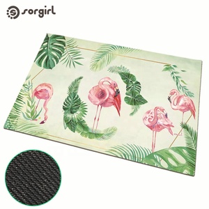Alfombrilla de goma natural para puerta de <span class=keywords><strong>coco</strong></span>, hoja verde, planta verde, soporte impreso personalizado, transferencia por sublimación, tela blanca no tejida - Product Image 6