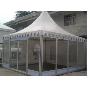 Tenda Gazebo Bingkai Aluminium Luar Ruangan Pesta Atap Putih dengan Tenda Pagoda Kaca untuk Acara