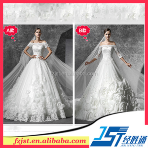 Párrafo largo de <span class=keywords><strong>vestido</strong></span> de <span class=keywords><strong>novia</strong></span> hermosa para arrastrar el palabra hombro <span class=keywords><strong>vestido</strong></span> encaje manga larga modelo personalizado de la - Product Image 1