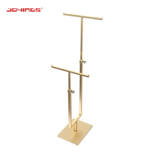 <span class=keywords><strong>Boutique</strong></span>-expositor de bolsas ajustables de acero inoxidable con recubrimiento dorado/cromado, estante en T para Centro Comercial - Product Image 3