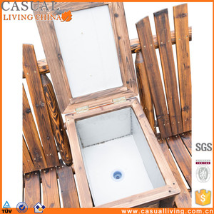 Gỗ Ngoài Trời Hai Chỗ Ngồi Adirondack Patio Vườn Ghế Với Xô Băng Mộc Mạc Màu Nâu - Product Image 4