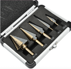 Behappy Bộ 5 mũi khoan hình nón bước coban <span class=keywords><strong>HSS</strong></span> sáo thẳng cho máy khoan thép không gỉ - Product Image 3