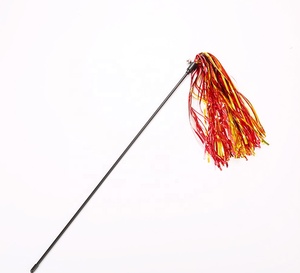 Kitten Pet <span class=keywords><strong>Catcher</strong></span> <span class=keywords><strong>Teaser</strong></span> Zauberstab mit farbiger Glitzer folie Quaste Interaktive Katze Tease Spielzeug Katzen spielzeug Zufällige Farben - Product Image 5