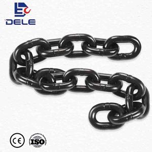 DELE Factory 3x9mm G80 20Mn2 <span class=keywords><strong>Cadena</strong></span> de elevación 20Mn2 <span class=keywords><strong>Cadena</strong></span> de carga de acero de aleación para eslingas <span class=keywords><strong>Cadena</strong></span> de hierro negro para la venta - Product Image 2