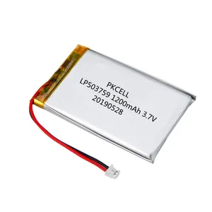 Batería de polímero de iones de litio 3,7 v lp503759 1200mAh bulbo/foco de la batería