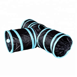 Amazon Hot Sale 3 way cat tunnel folding pet toy for cat tunnel with ball toy pup rabbit - Product Image 3