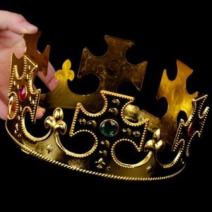 Nouvelle couronne royale dorée et argentée en plastique, uniforme, code roi, grande couronne, gâteau d'anniversaire, couronne de <span class=keywords><strong>prince</strong></span> en cuivre - Product Image 6