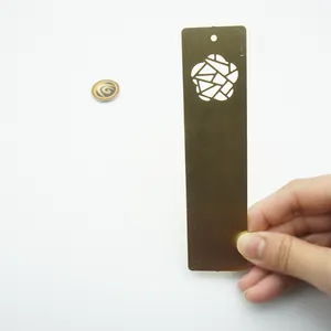 Custom Shiny Souvenir Engraved Etched Brass Bookmark for Metal Crafts