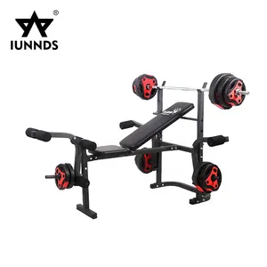 Multi gym station incline bench press with preacher curl bench