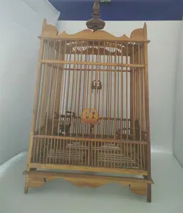 Quadrate bambu kuş kafesi kuş kafesi oyma ile - Product Image 1