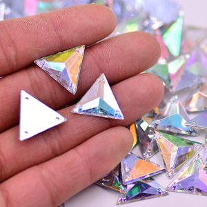 17Mm 1000 Stuks Naaien Op Doorzichtige Ab Strass Steentje Applique Fancy Acryl Diamant Flatback Strass Naaien Kristallen Steen Voor Kleding Ambachten