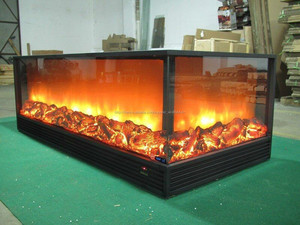 3 face coin insert de cheminée électrique chauffe avec manteau - Product Image 1