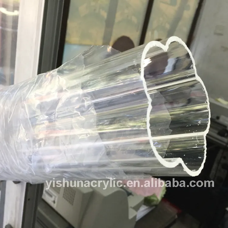 Tubo acrilico pmma in plastica trasparente personalizzato a forma di fiore