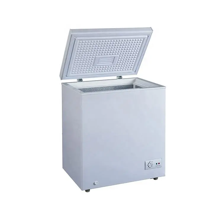 150L家庭用および商業用屋内または屋外コンデンサーミニチェスト冷蔵庫シングルドア小型冷凍庫ロックとキー付き