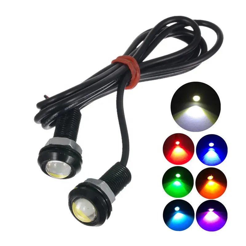 Luces Led diurnas DRL de ojo de águila para coche, 12V, impermeables, 9W, 18Mm, 23Mm, blanco