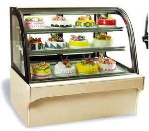 Vendita calda del desktop verticale pavimento-in piedi raffreddato ad aria di visualizzazione torta armadi refrigerati 5 ft per la torta con deforester