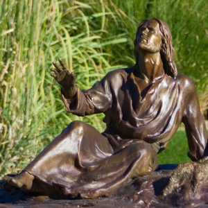 de fábrica decoración del jardín al aire libre de la religión de la vida de tamaño de bronce sin hogar Jesús escultura - Product Image 1