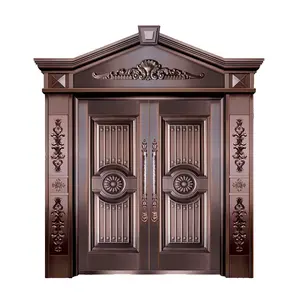 Porta de aço, luxuosa, imitação de cobre, alta qualidade, cativação requintada, vendas, porta dupla