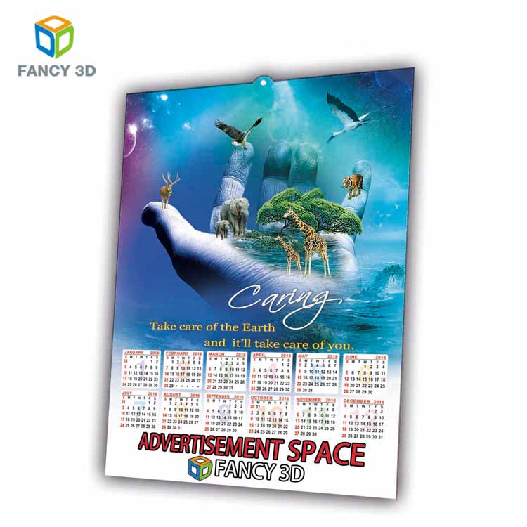 Продукция Zebulun, милый мультяшный 3D-календарь с рисунком животных
