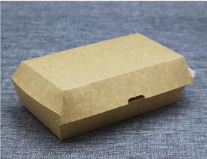 Özel Logolu Hot Dog ve Hamburger Paket Servis Yiyecek Ambalajı Mat Laminasyonlu Kabartmalı Geri Dönüştürülebilir Kraft Kağıt Kutu - Product Image 5