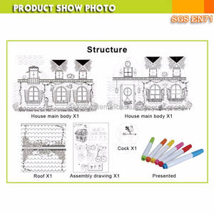 纸板游戏屋着色屋DIY绘画玩具男童女童绘画玩具 - Product Image 3