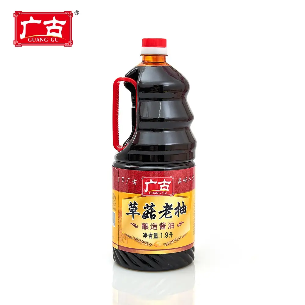 1.9L Guanggu उच्च अमीनो एसिड प्रीमियम NON-GMO मशरूम अंधेरे सोया सॉस