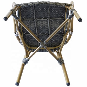 Meubles de restaurant Patio extérieur en osier aluminium café chaises de jardin <span class=keywords><strong>rotin</strong></span> bistro fauteuils - Product Image 5