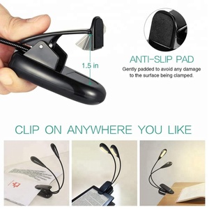 Lampe de lecture LED rechargeable à clipser <span class=keywords><strong>avec</strong></span> protection oculaire, 3 niveaux de luminosité, lampe USB - Product Image 4