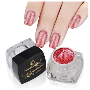 Fengshangmei thương hiệu 12 Colors Nail Art Thiết Kế Bán Buôn Màu uv Gel Kim Cương Supper Glitter Starry Bạch Kim gel