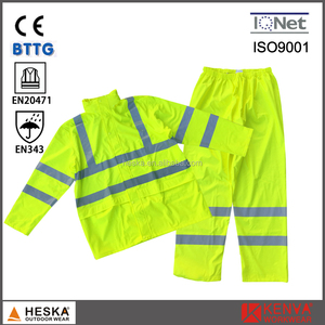 Al por mayor con capucha amarillo PU EN20471 hombre de seguridad de alta visibilidad <span class=keywords><strong>reflectante</strong></span> de seguridad traje de <span class=keywords><strong>buzo</strong></span> - Product Image 1