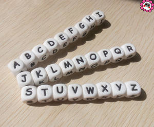 아크릴 플라스틱 실리콘 식용 히브리어 러시아어 알파벳 글자 비즈 - Product Image 3