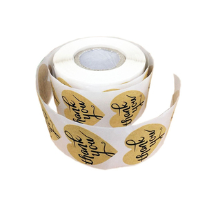 Custom amor forma de <span class=keywords><strong>corazón</strong></span> <span class=keywords><strong>gracias</strong></span> etiqueta engomada, Papel kraft rollo etiqueta <span class=keywords><strong>gracias</strong></span> etiqueta - Product Image 3