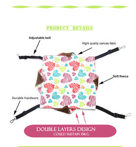 귀여운 캔버스 소재의 부드러운 고양이 2층 실내용 여름 해먹 침대, 소형 동물용 하우스 - Product Image 5