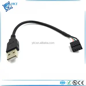 USB 2.0 Typ A Stecker auf Dupont 9 Pin Buchse Header Motherboard Kabel