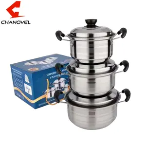Kitchenware 6 pcs nonstick coating metal cooware soup stock pots stainless steel soup pot