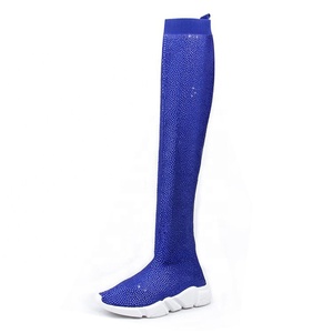 Sneakers con Logo personalizzato da <span class=keywords><strong>donna</strong></span> con diamanti e stivali lunghi con cristalli alti - Product Image 5